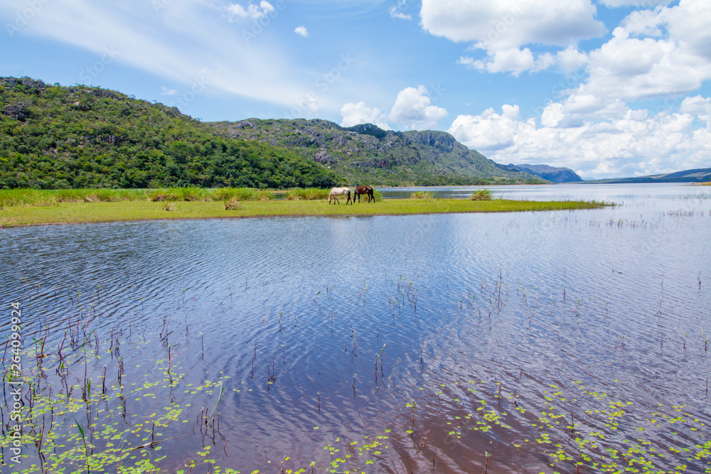 landscape with lake and sky