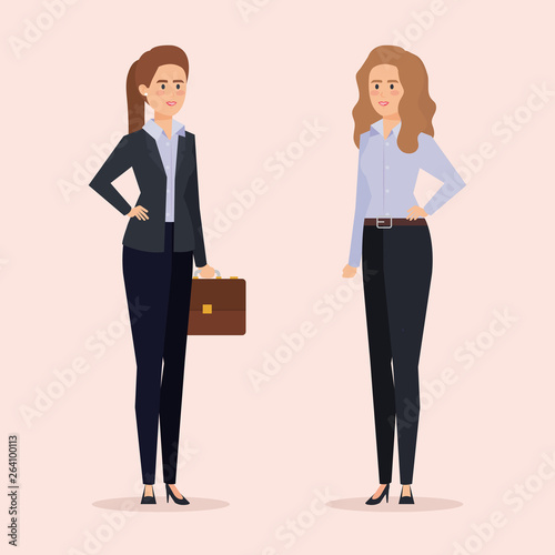 professional businesswomen execuitve with documents and briefcase