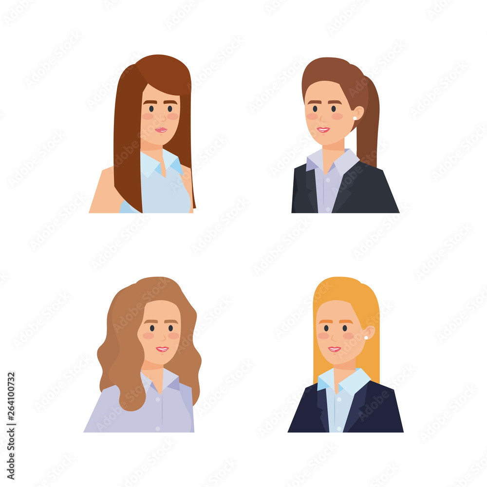 set professionalbusinesswoman with blouse and hairstyle set professionalbusinesswoman with blouse and hairstyle