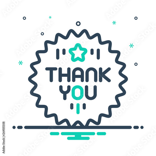 Mix line icon for thankyou gratitude