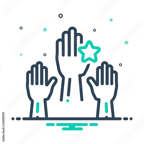 Mix line icon for accountable  photo
