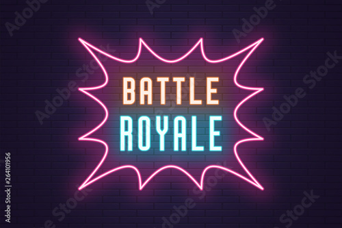 Neon composition of headline Battle Royale. Text
