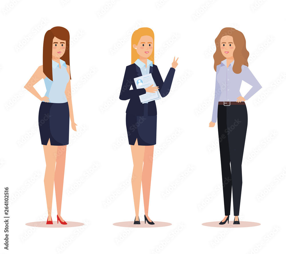 Fototapeta premium professional elegant businesswomen with executive documents