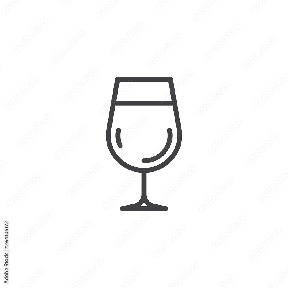 Wine glass line icon. Alcohol drink linear style sign for mobile concept and web design. Glass of wine outline vector icon. Symbol, logo illustration. Pixel perfect vector graphics Wine glass line icon. Alcohol drink linear style sign for mobile concept and web design. Glass of wine outline vector icon. Symbol, logo illustration. Pixel perfect vector graphics
