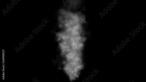 Smoke plume VFX fog on black overlay for compositing.