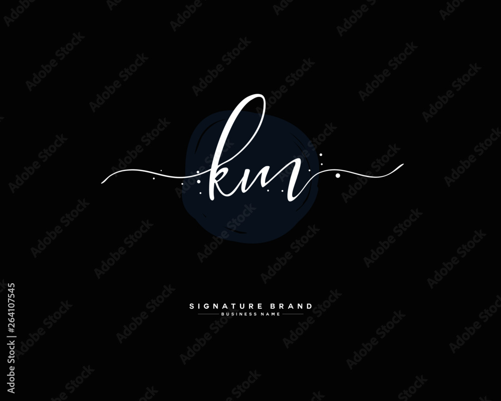 K M KM initial logo handwriting template vector K M KM initial logo handwriting template vector