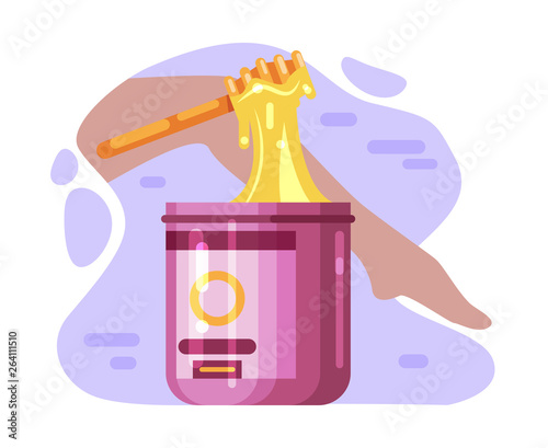 Epilation, depilation, sugaring, hair removal method symbol