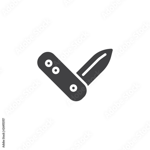 Pocket knife vector icon. filled flat sign for mobile concept and web design. Folding knife glyph icon. Symbol, logo illustration. Pixel perfect vector graphics © alekseyvanin
