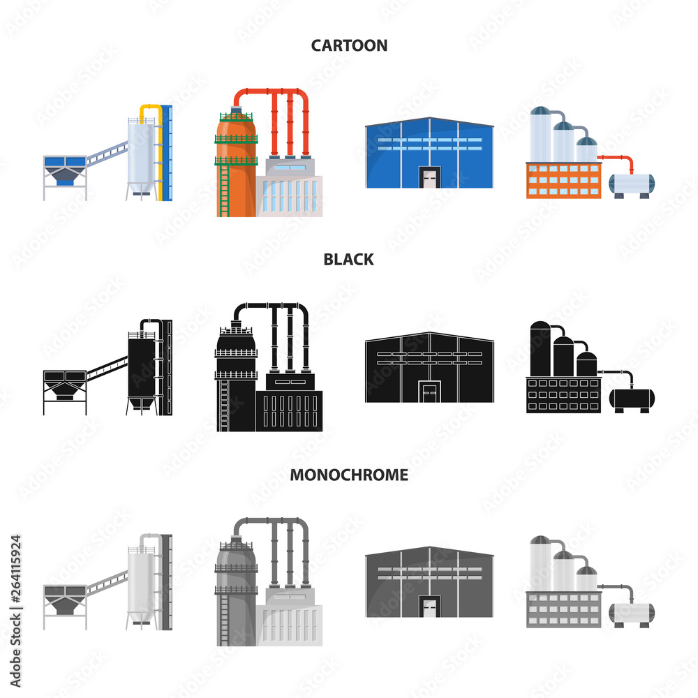Isolated object of production and structure symbol. Collection of production and technology stock symbol for web.