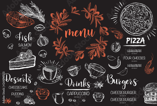 Restaurant cafe menu, template design. Food flyer.