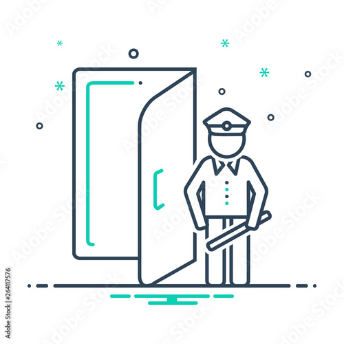 Mix line icon for doorman 