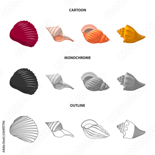 Isolated object of animal and decoration symbol. Collection of animal and ocean stock symbol for web.