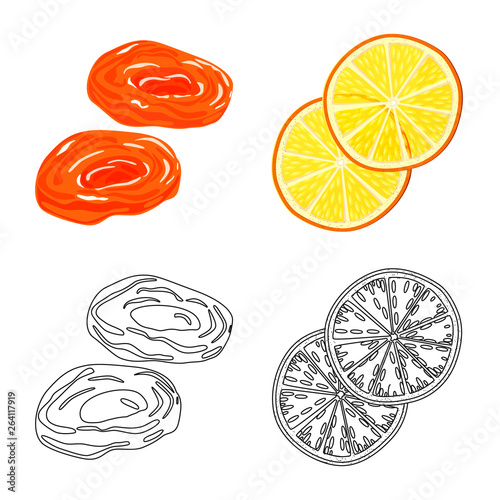 Isolated object of food  and raw  sign. Collection of food  and nature   vector icon for stock.