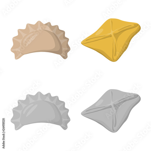 Isolated object of products  and cooking sign. Set of products  and appetizer stock vector illustration.