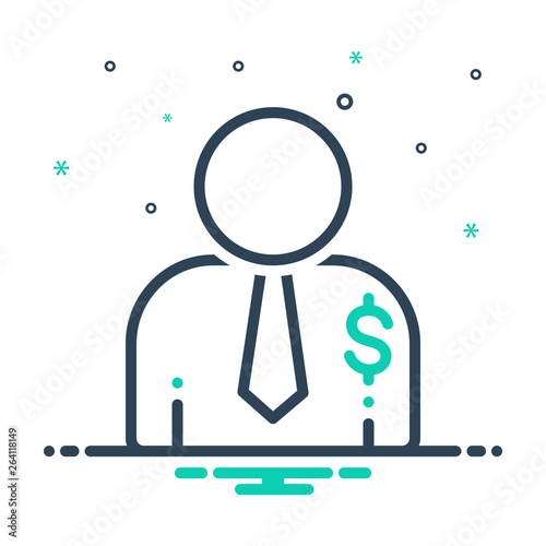 Mix line icon for salesperson  