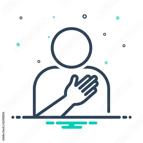 Tableau sur toile Mix line icon for sincerity