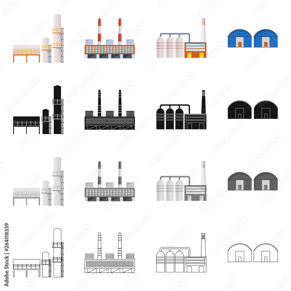 Isolated object of production and structure logo. Collection of production and technology vector icon for stock.