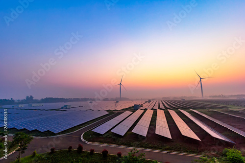 Before sunrise solar power plants
