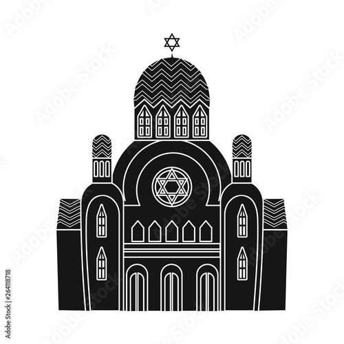Isolated object of synagogue and jewish symbol. Collection of synagogue and church stock vector illustration.
