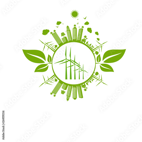 Ecology concept and Environmental ,Banner design elements for sustainable energy development