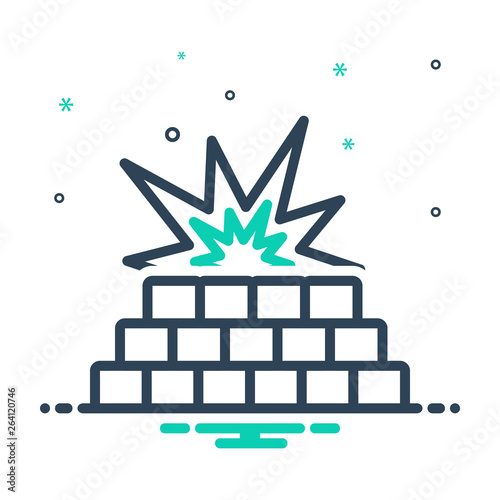 Mix line icon for Firewall 