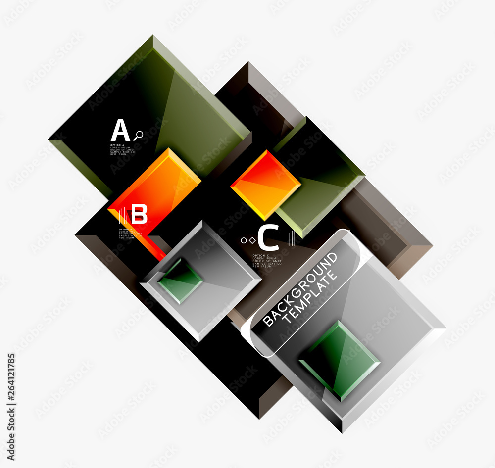 Geometrical design squares abstract banner, glossy shiny effects Geometrical design squares abstract banner, glossy shiny effects