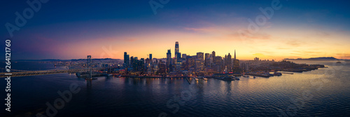 Aerial View of San Francisco Skyline with City Lights photo