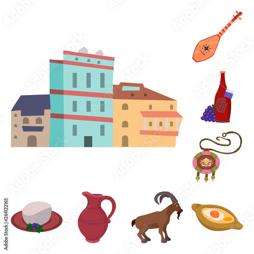 Isolated object of Caucasus and traditions symbol. Set of Caucasus and attributes stock vector illustration.