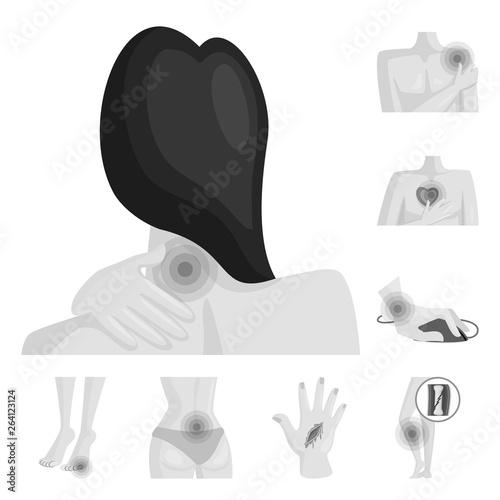 Vector illustration of suffering and injury logo. Set of suffering and damage vector icon for stock.