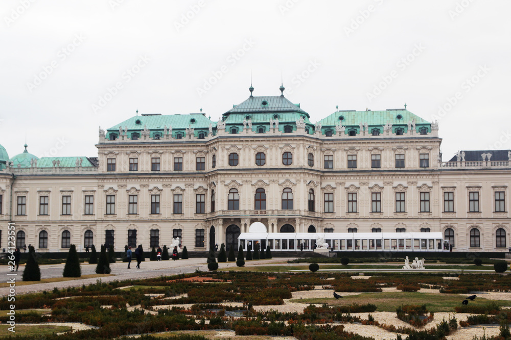 Winter view of Belvedere Palace in Vienna, Austria
