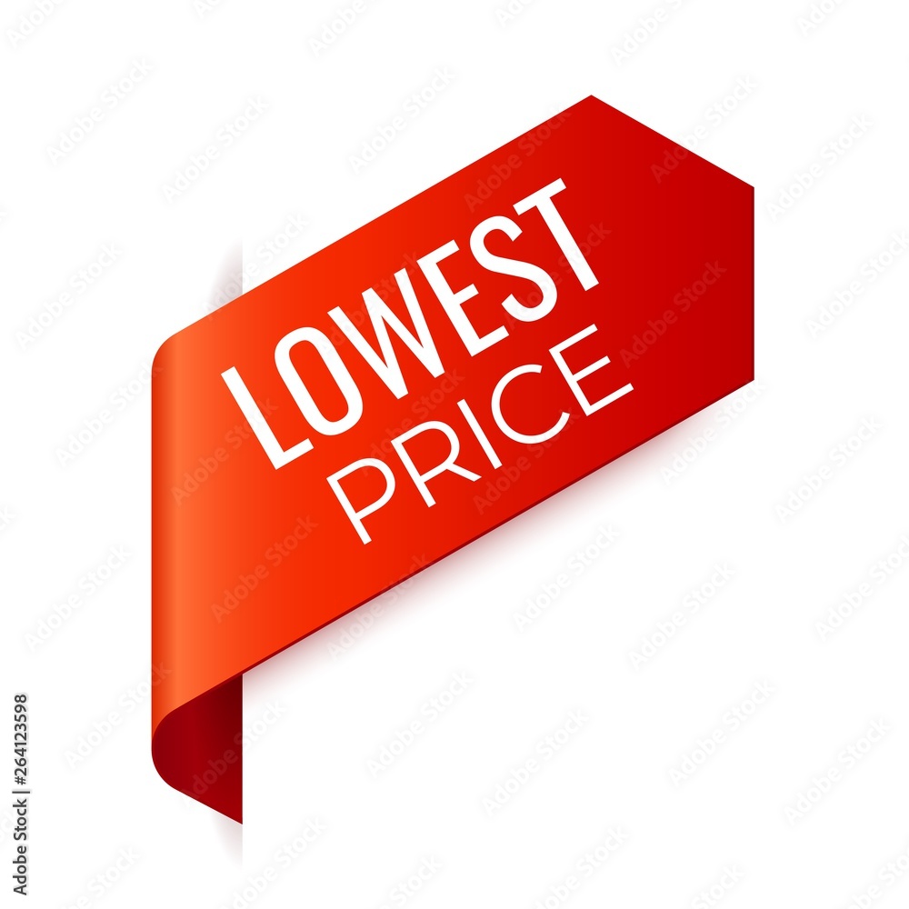 Red Vector Banner Ribbon on white background, left bookmark. Red Vector Banner Ribbon on white background, left bookmark.