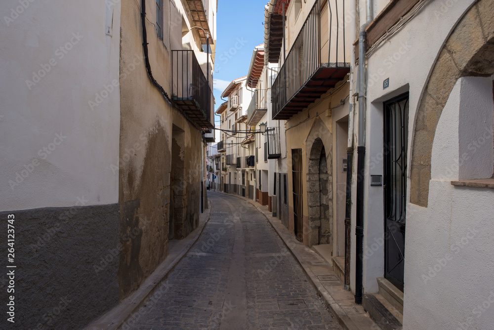 The streets of the medieval village of Morella