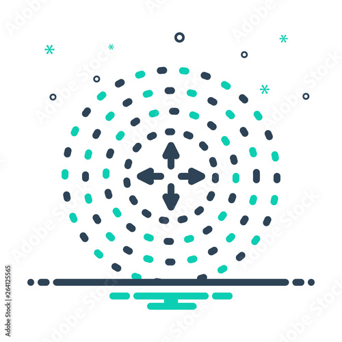 Mix line icon for diffusion spreading 