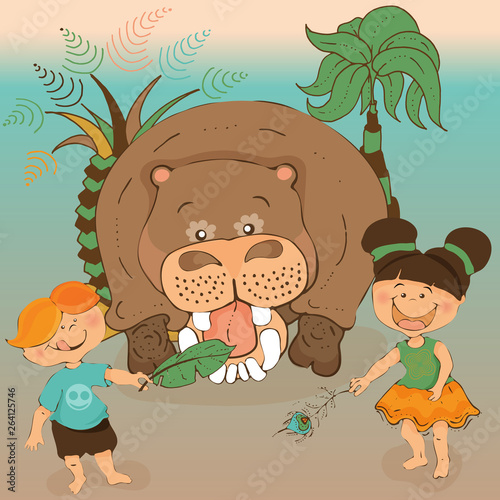 Reader for Kindergarten.Vector illustration for children's book photo