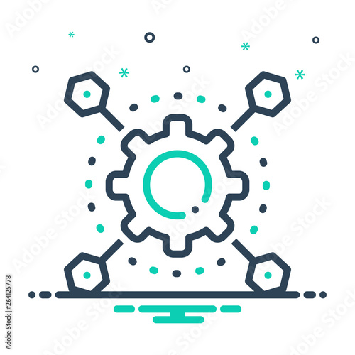 Mix line icon for automatization 