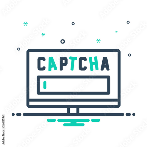 Mix line icon for captcha technology 