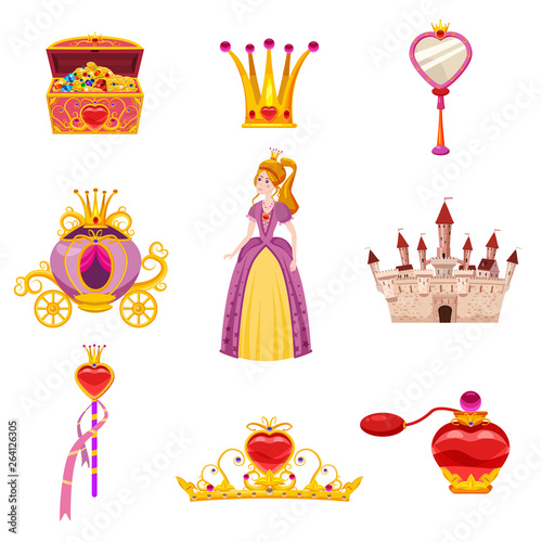 Set Princess World elements and attributes of design