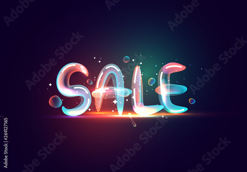 Sale blue background. Clearance, discount, vector tag.