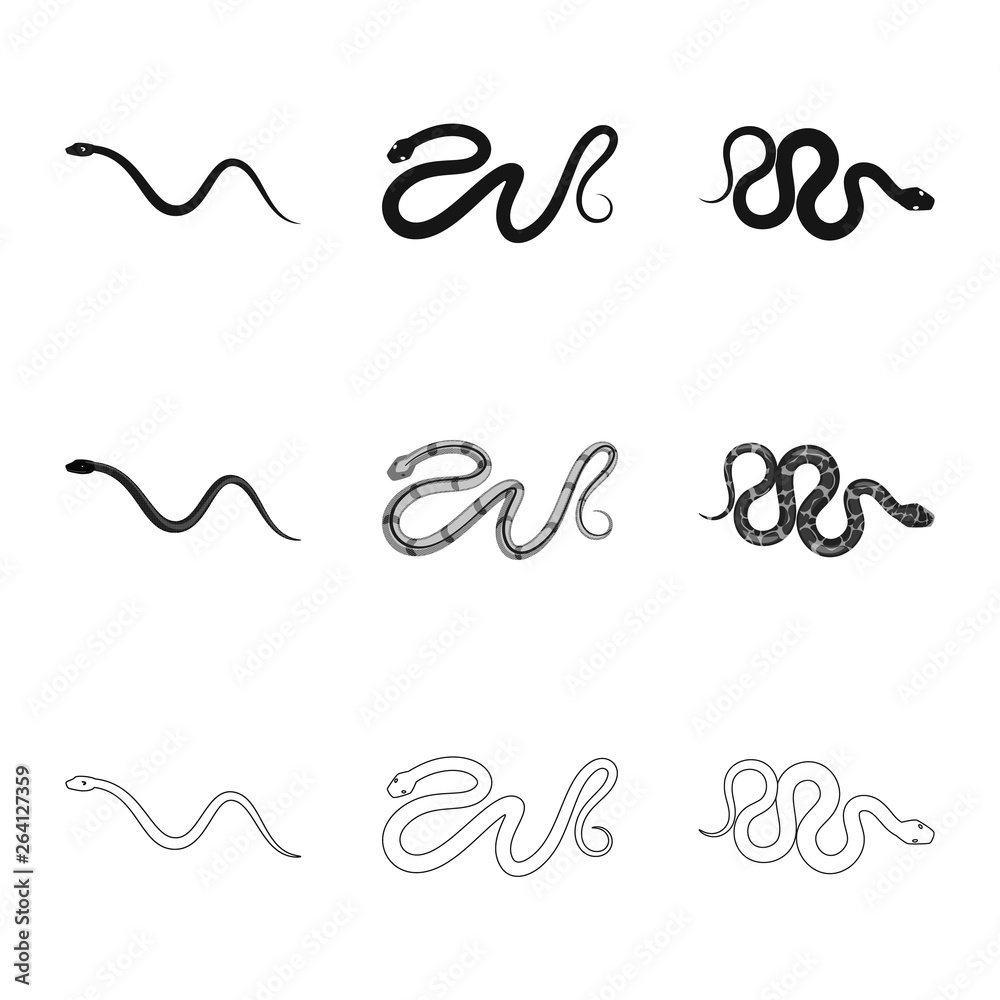 Fototapeta premium Vector illustration of mammal and danger symbol. Set of mammal and medicine stock symbol for web.