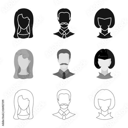 Vector illustration of professional and photo logo. Collection of professional and profile stock vector illustration.