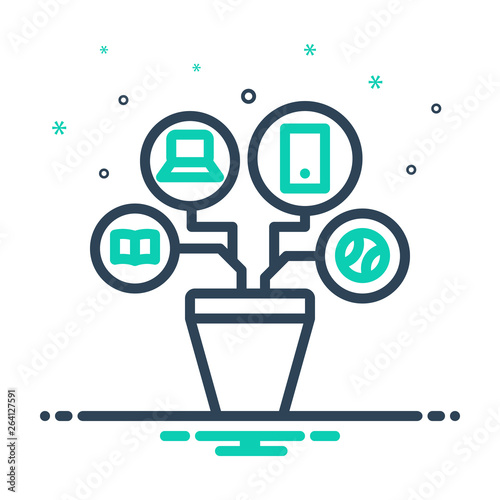 Mix line icon for resources 