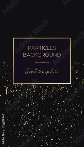 Card template with gold frame and Grunge texture