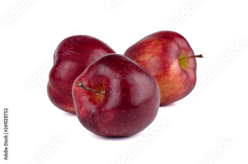 Fresh red apple isolated on white background.