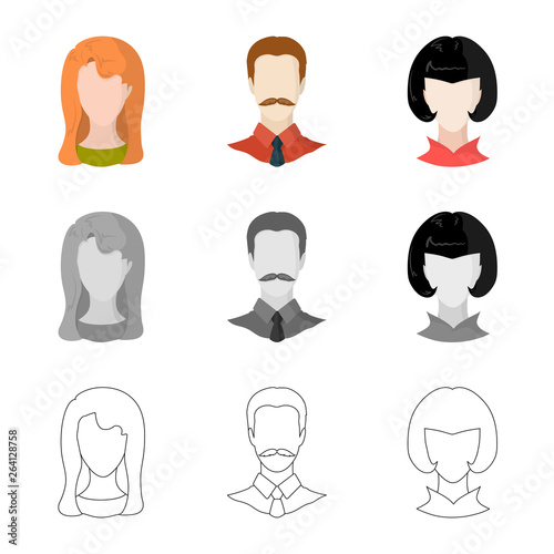 Isolated object of professional and photo icon. Set of professional and profile stock vector illustration.