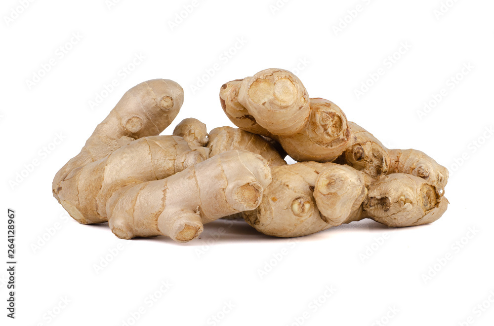 Fresh Ginger roots isolated on white background. Fresh Ginger roots isolated on white background.