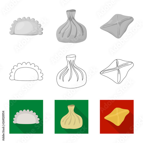Isolated object of products  and cooking icon. Set of products  and appetizer vector icon for stock.
