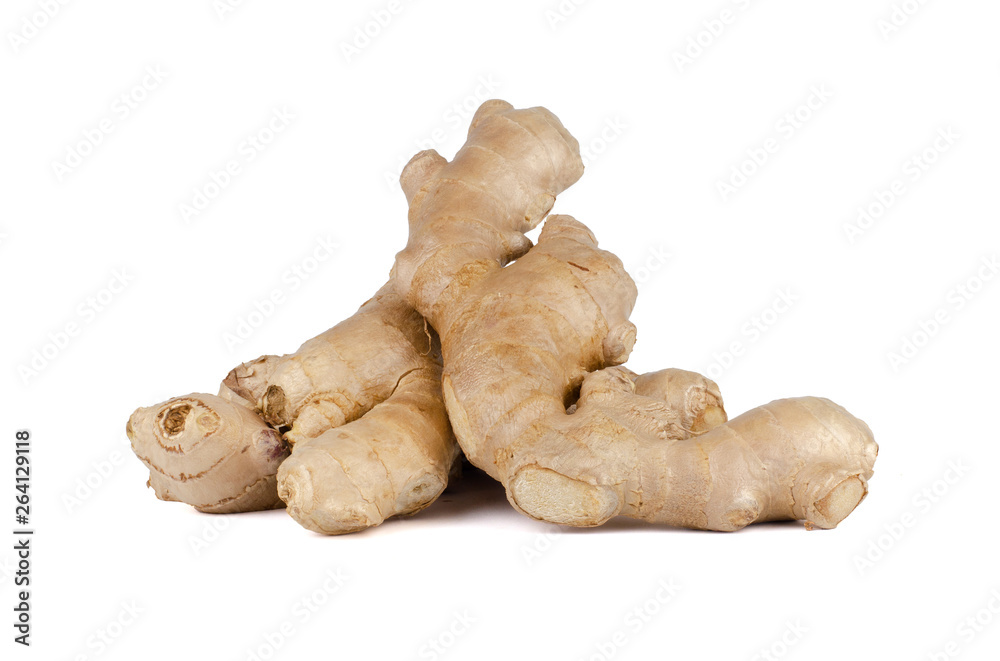 Fresh Ginger roots isolated on white background. Fresh Ginger roots isolated on white background.