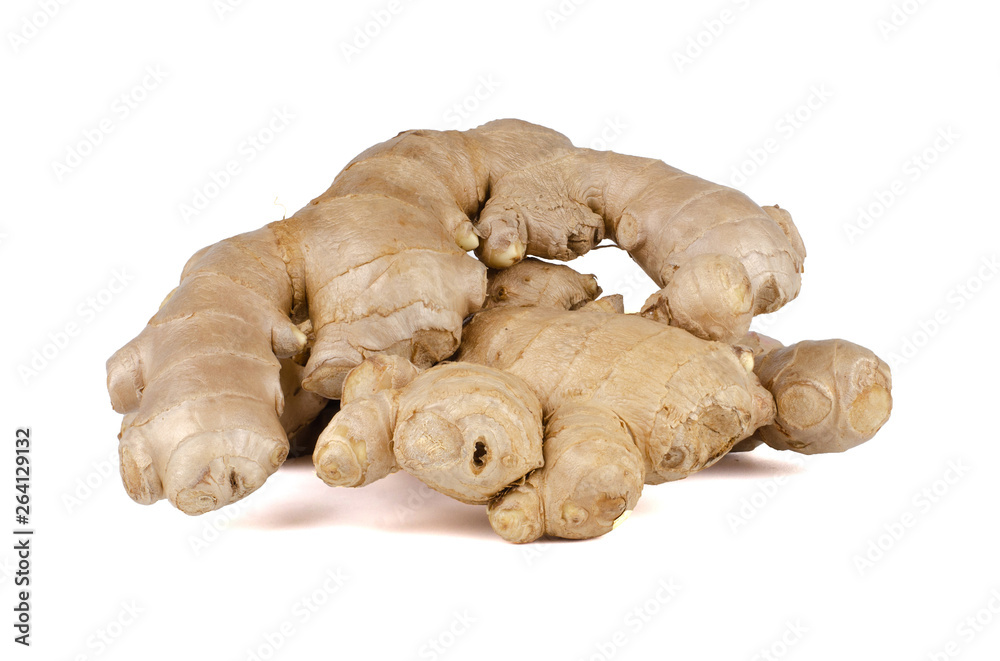 Fresh Ginger roots isolated on white background. Fresh Ginger roots isolated on white background.