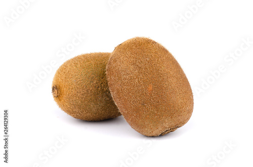 Fresh kiwi fruit isolated on white background.