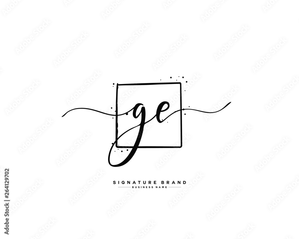 G E GE initial logo handwriting template vector G E GE initial logo handwriting template vector